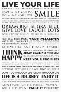 POSTER LIVE YOUR LIFE  61 X 91.5 CM