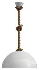 ΦΩΤΙΣΤΙΚΟ ΟΡΟΦΗΣ HERONIA SFERA/36 1/L ROPE UT-WH ΛΕΥΚΟ 65X36CM