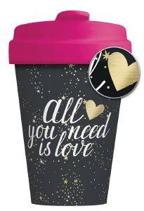 BAMBOO ΠΟΤΗΡΙ BAMBOOCUP ALL YOU NEED IS LOVE - GOLD 403ML