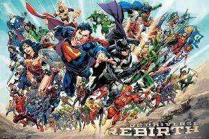 POSTER DC-UNIVERSE-REBIRTH  61 X 91.5 CM