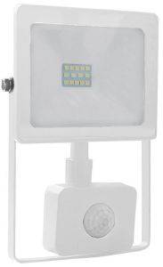  ACA WHITE SENSOR LED SMD FLOOD LUMINAIRE IP66 10W 6000K 880LM 230V RA80
