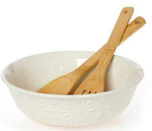 ΣΑΛΑΤΙΕΡΑ CRYSPO TRIO FLOWER CREAM ΚΕΡΑΜΙΚΟ ΒΑΜΒΟΟ 27Χ10CM ΣΑΛΑΤΙΕΡΑ CRYSPO TRIO FLOWER CREAM ΚΕΡΑΜΙΚΟ ΒΑΜΒΟΟ 27Χ10CM