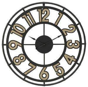    INART METAL WALL CLOCK BLACK/NATURAL 60CM