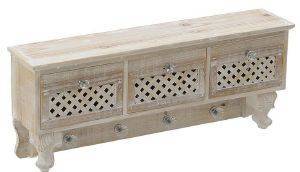    INART  WOODEN HANGER W/DRAWERS NATURAL 641426CM