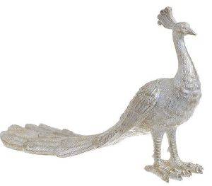 ÄÉÁÊÏÓÌÇÔÉÊÏ ÐÁÃÙÍÉ INART POLYRESIN DECO PEACOCK SILVER 28×9×20CM ÄÉÁÊÏÓÌÇÔÉÊÏ ÐÁÃÙÍÉ INART POLYRESIN DECO PEACOCK SILVER 28×9×20CM