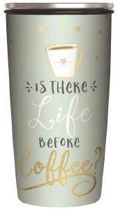   BAMBOO SLIDECUP   LIFE BEFORE COFFEE - GOLD  BAMBOO INOX  420ML