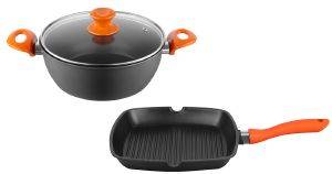 SET ΧΥΤΡΑ + ΤΗΓΑΝΙ ΓΚΡΙΛΙΕΡΑ PAL ORANGE ΑΝΤΙΚΟΛΛΗΤΙΚΑ 20CM 28Χ28CM SET ΧΥΤΡΑ + ΤΗΓΑΝΙ ΓΚΡΙΛΙΕΡΑ PAL ORANGE ΑΝΤΙΚΟΛΛΗΤΙΚΑ 20CM 28Χ28CM