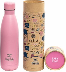   SAVE THE AEGEAN TRAVEL FLASK BABY PINK 500ML