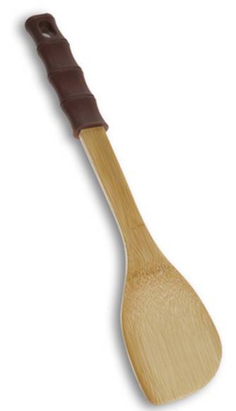 ΣΠΑΤΟΥΛΑ NAVA TERRESTRIAL ΞΥΛΙΝΗ BAMBOO ΜΕ ΧΕΡΟΥΛΙ ΣΙΛΙΚΟΝΗΣ (30.5CM)