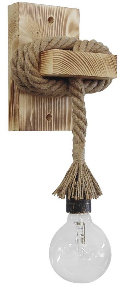 HERONIA LIGHTING ΦΩΤΙΣΤΙΚΟ ΕΠΙΤΟΙΧΙΟ HERONIA LIGHTING UT-01AP-A ROPE ΣΧΟΙΝΙ/ΞΥΛΟ ΜΠΕΖ/ΚΑΦΕ 33X13.5X11.5CM