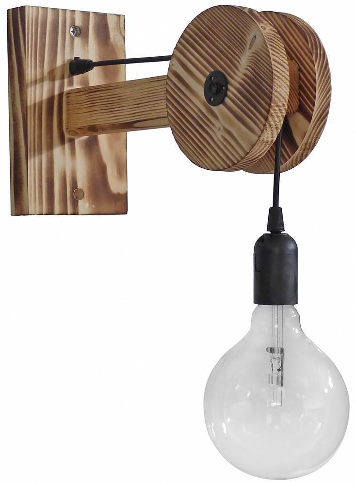 HERONIA LIGHTING ΦΩΤΙΣΤΙΚΟ ΕΠΙΤΟΙΧΙΟ HERONIA LIGHTING R-300AP E27 ΤΡΟΧΑΛΙΑ ΞΥΛΟ/ΠΛΑΣΤΙΚΟ ΚΑΦΕ 30X35X12CM