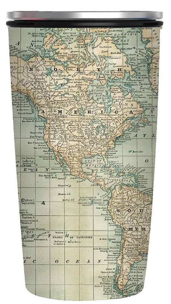 BAMBOO ΠΟΤΗΡΙ ΘΕΡΜΟΣ BAMBOO SLIDECUP ANTIQUE MAP INOX (420ML)