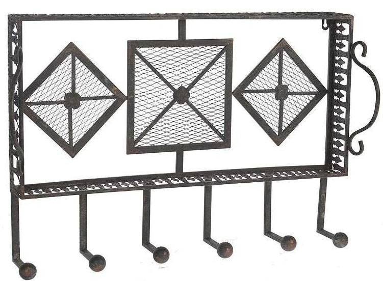 INART ΚΡΕΜΑΣΤΡΑ INART 6 ΘΕΣΕΩΝ ΜΕΤΑΛΛΙΚΗ ΚΑΦΕ 68X10X44CM
