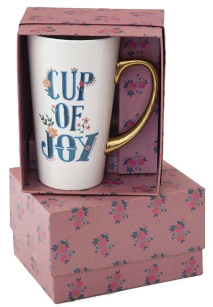 NATURAL LIFE ΚΟΥΠΑ NATURAL LIFE LATTE CUP OF JOY ΚΕΡΑΜΙΚH ΛΕΥΚΗ MUG314 (470ML)