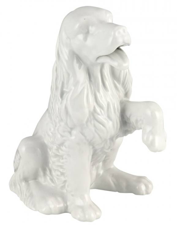 WM COLLECTION ΔΙΑΚΟΣΜΗΤΙΚΟΣ ΣΚΥΛΟΣ WMCOLLECTION CKOCKER ΠΟΡΣΕΛΑΝΗ ΛΕΥΚΟ 8Χ16CM