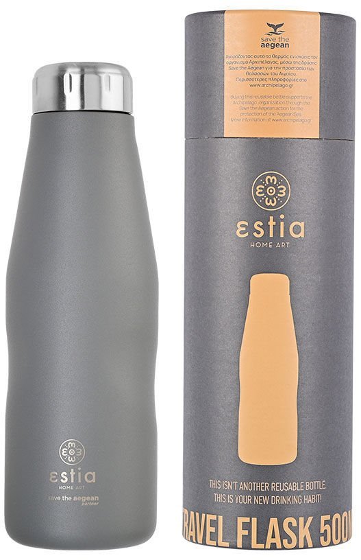 SAVE THE AEGEAN ΜΠΟΥΚΑΛΙ ΘΕΡΜΟΣ SAVE THE AEGEAN TRAVEL FLASK FJORD GREY (500ML)