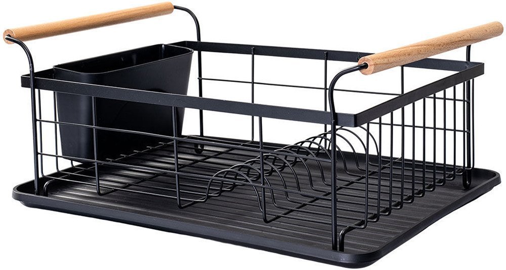 ESTIA ΠΙΑΤΟΘΗΚΗ ESTIA BAMBOO ESSENTIAL ΜΕΤΑΛΛΙΚΗ ΜΑΥΡΗ ΜΕ ΛΑΒΕΣ (44X32X20CM)