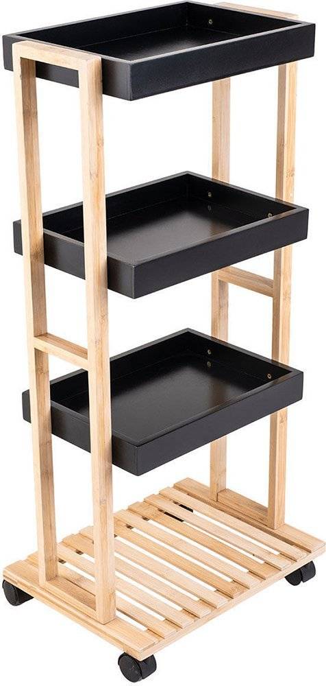 ΤΡΟΛΕΪ ΑΠΟΘΗΚΕΥΣΗΣ ESTIA BAMBOO ESSENTIALS 4 ΘΕΣΕΩΝ ΜΑΥΡΟ (40X30X88CM)