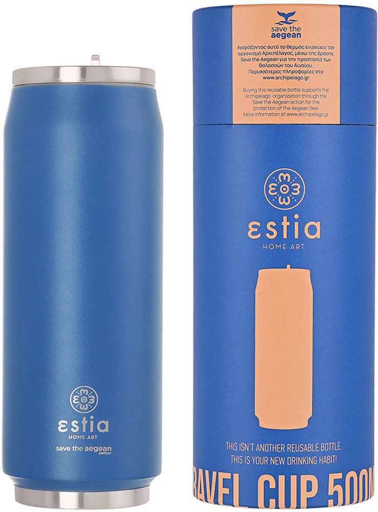 SAVE THE AEGEAN ΘΕΡΜΟΣ ESTIA SAVE THE AEGEAN TRAVEL CUP DENIM BLUE (500ML)