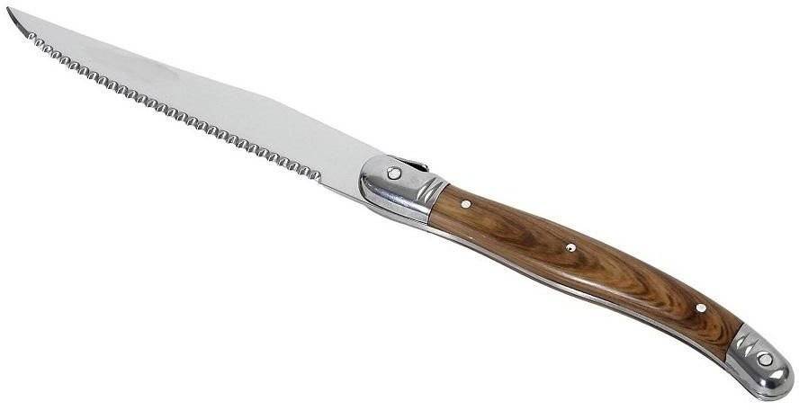 ΜΑΧΑΙΡΙ STEAK ESPIEL ANTIQUE CUT ΑΣΗΜΙ ΜΕ ΛΑΒΗ ΞΥΛΙΝΟΥ ΧΡΩΜΑΤΟΣ (23CM)