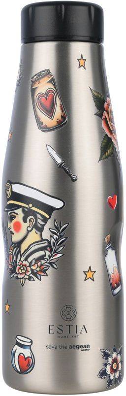 ΘΕΡΜΟΣ SAVE THE AEGEAN TRAVEL FLASK OLD SCHOOL INK (500ML)