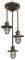   HERONIA LIGHTING LP-700 PENDEL ROPE 3L / /BRONZE 90X35CM