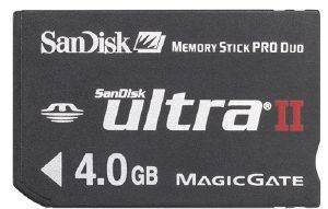 SANDISK 4GB ULTRA II MEMORY STICK PRO DUO SANDISK 4GB ULTRA II MEMORY STICK PRO DUO