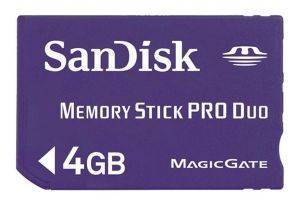 SANDISK 4GB MEMORY STICK PRO DUO SANDISK 4GB MEMORY STICK PRO DUO