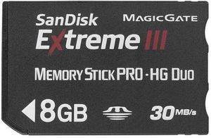 SANDISK 8GB EXTREME III MEMORY STICK PRO HG DUO SANDISK 8GB EXTREME III MEMORY STICK PRO HG DUO