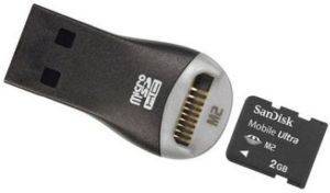 SANDISK 2GB ULTRA MEMORY STICK MICRO M2 WITH READER