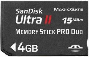 SANDISK 4GB ULTRA II MEMORY STICK PRO DUO SANDISK 4GB ULTRA II MEMORY STICK PRO DUO