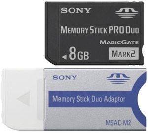 SONY 8GB MEMORY STICK PRO DUO MARK 2 WITH USB ADAPTER