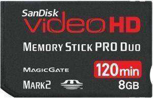 SANDISK 8GB VIDEO HD MEMORY STICK PRO DUO SANDISK 8GB VIDEO HD MEMORY STICK PRO DUO
