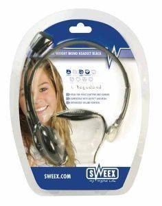 SWEEX LIGHT WEIGHT MONO HEADSET BLACK