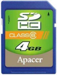 APACER 4GB SECURE DIGITAL HIGH CAPACITY CLASS 6 APACER 4GB SECURE DIGITAL HIGH CAPACITY CLASS 6