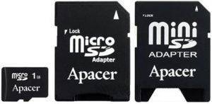 APACER 1GB MICRO SECURE DIGITAL WITH 2 ADAPTERS APACER 1GB MICRO SECURE DIGITAL WITH 2 ADAPTERS