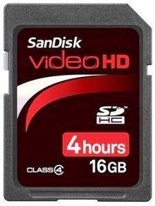 SANDISK 16GB VIDEO HD ULTRA II SECURE DIGITAL CLASS 4