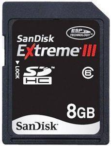 SANDISK 8GB EXTREME III SECURE DIGITAL HIGH CAPACITY