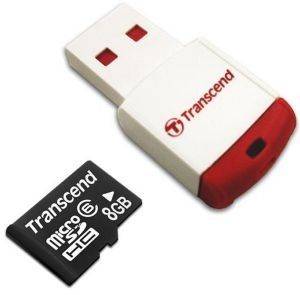 TRANSCEND TS8GUSDHC6-P3 8GB MICRO SD HC CLASS 6 WITH P3 CARD READER TRANSCEND TS8GUSDHC6-P3 8GB MICRO SD HC CLASS 6 WITH P3 CARD READER
