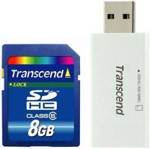 TRANSCEND 8GB SECURE DIGITAL HIGH CAPACITY CLASS 6 WITH READER