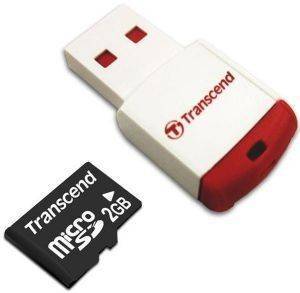 TRANSCEND TS2GUSD-P3 2GB MICRO SD WITH P3 CARD READER TRANSCEND TS2GUSD-P3 2GB MICRO SD WITH P3 CARD READER