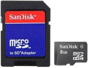 SANDISK 8GB MICRO SD HIGH CAPACITY WITH ADAPTER