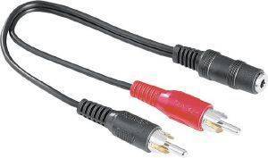 HAMA 43254 AUDIO ADAPTER 2 RCA MALE PLUGS 3.5MM FEMALE JACK STEREO HAMA 43254 AUDIO ADAPTER 2 RCA MALE PLUGS 3.5MM FEMALE JACK STEREO