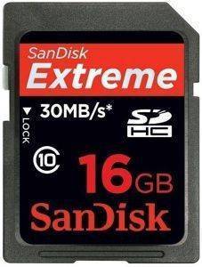 SANDISK 16GB EXTREME SECURE DIGITAL HC CLASS 10
