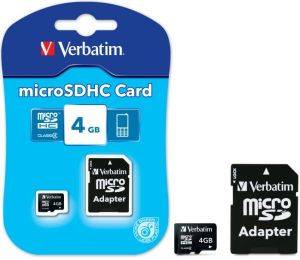 VERBATIM 4GB MICRO SD CARD WITH ADAPTOR VERBATIM 4GB MICRO SD CARD WITH ADAPTOR