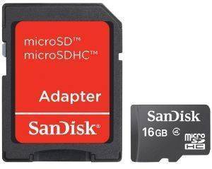 SANDISK 16GB MICRO SD HIGH CAPACITY WITH ADAPTOR CLASS 4