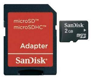 SANDISK MICRO-SD CARD 2GB CLASS 2 2MBS WITH ADAPTER