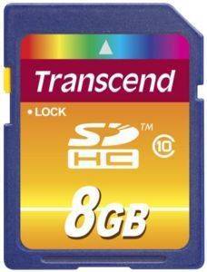 TRANSCEND 8GB SECURE DIGITAL CARD HIGH CAPACITY CLASS 10