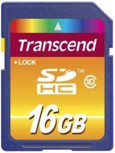 TRANSCEND 16GB SECURE DIGITAL CARD HIGH CAPACITY CLASS 10