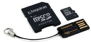 KINGSTON MBLY4G2/16GB 16GB MICROSDHC CLASS 4 + SD ADAPTER + USB ADAPTER